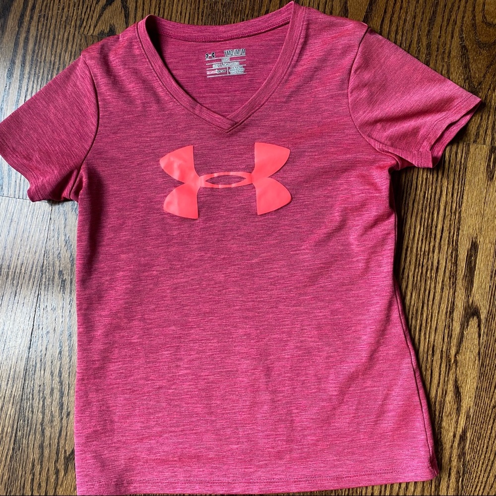 Under Armour Girls Logo HeatGear Loose Fit EUC YM